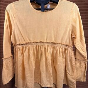 Roper Women's Mustard Ruffle Blouse